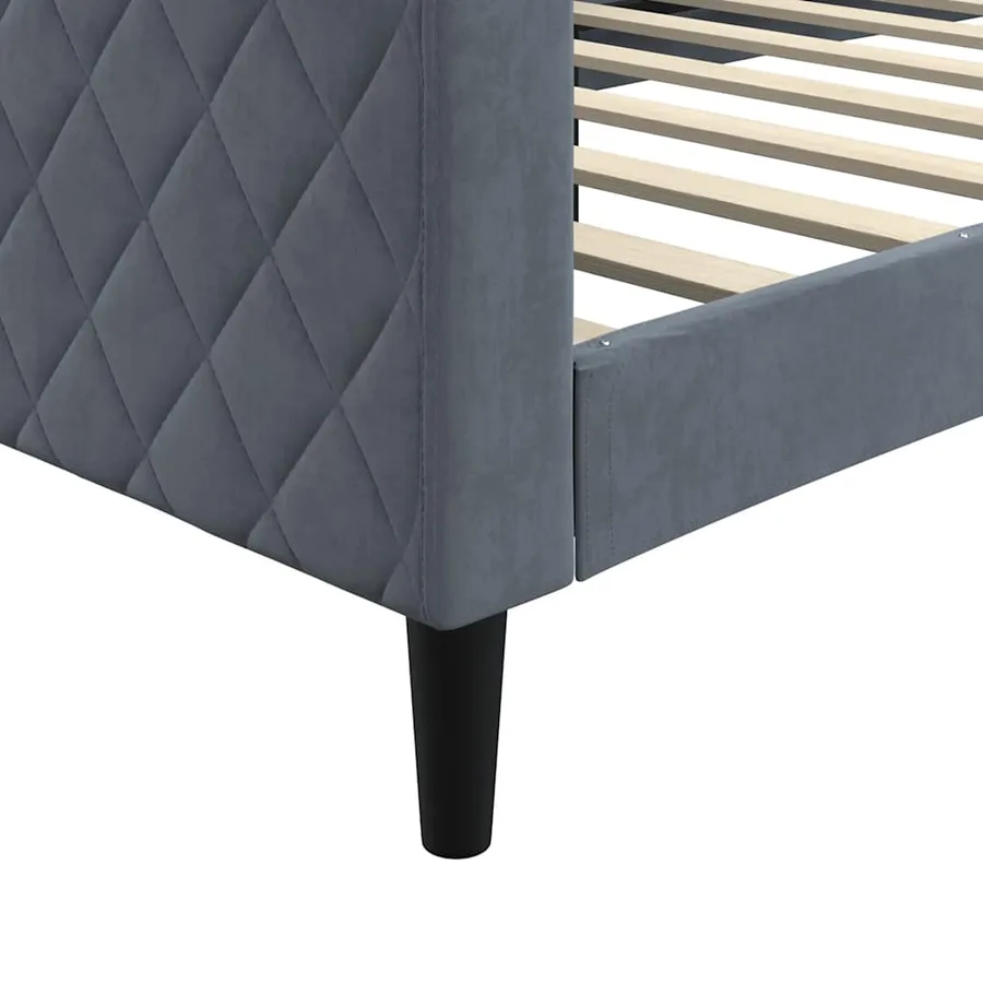 Lit de repos gris foncé 90x190 cm velours - 6