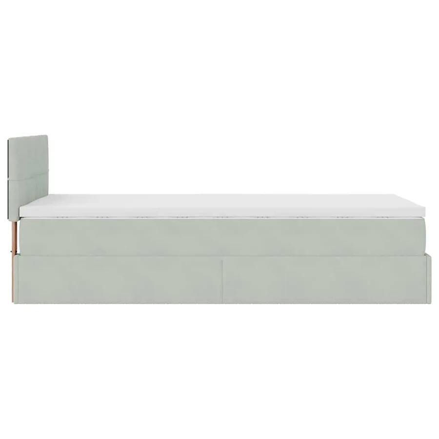 Cadre de lit ottoman avec matelas gris clair 80x200 cm velours - 10