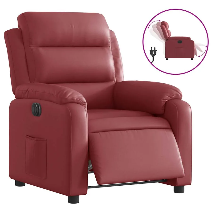Fauteuil inclinable électrique Rouge bordeaux Similicuir - 2