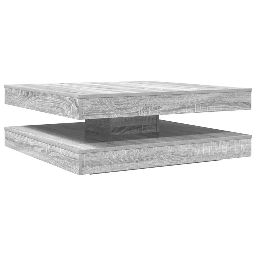 Table basse rotative à 360 degrés sonoma gris 90x90x34,5 cm - 2