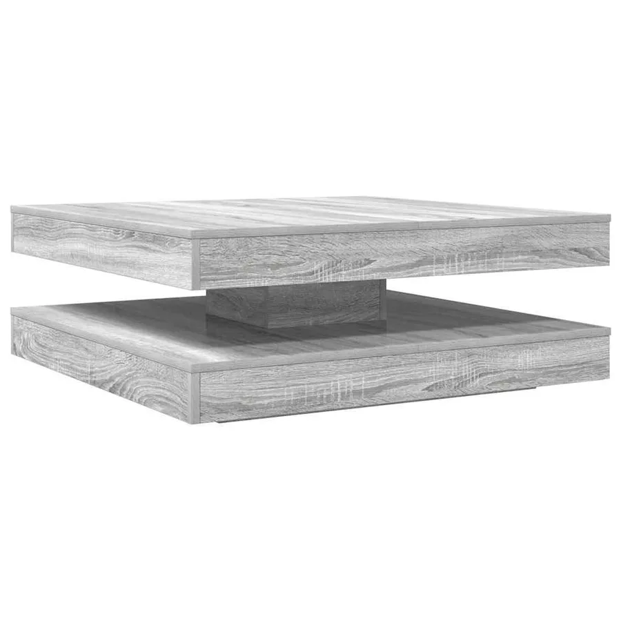 Table basse rotative à 360 degrés sonoma gris 90x90x34,5 cm - 6
