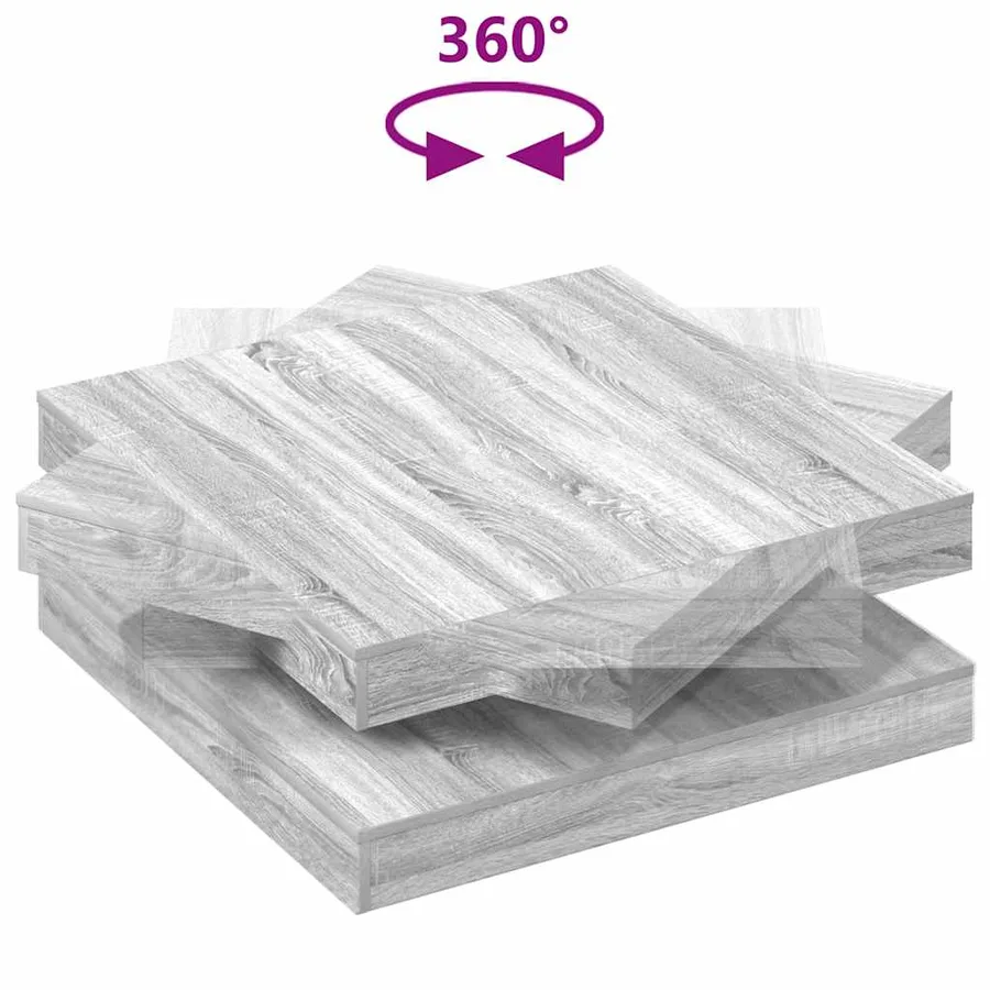 Table basse rotative à 360 degrés sonoma gris 90x90x34,5 cm - 7