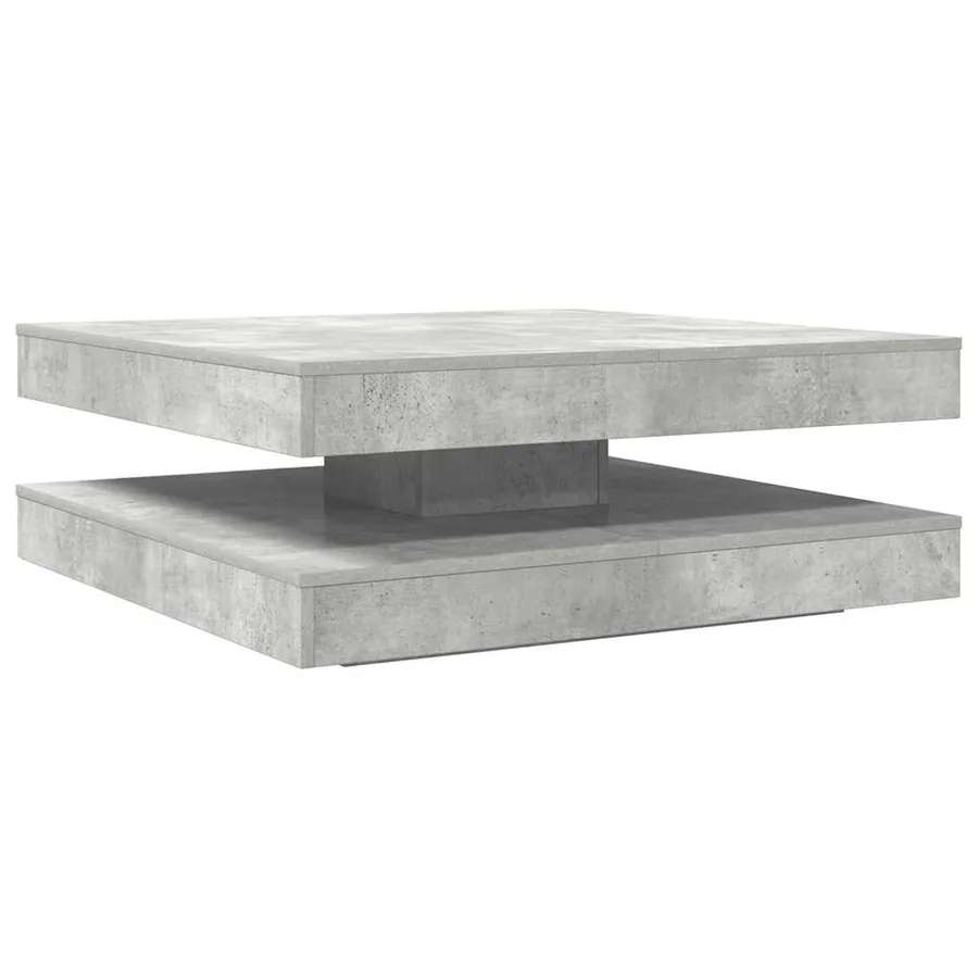 Table basse rotative à 360 degrés gris béton 90x90x34,5 cm - 2
