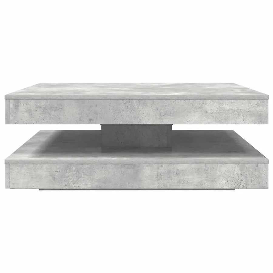 Table basse rotative à 360 degrés gris béton 90x90x34,5 cm - 5