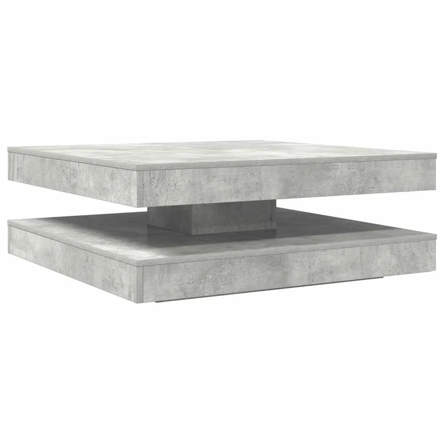 Table basse rotative à 360 degrés gris béton 90x90x34,5 cm - 6