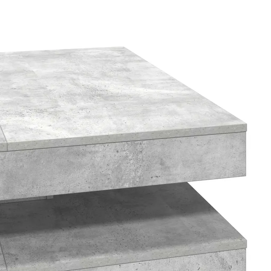 Table basse rotative à 360 degrés gris béton 90x90x34,5 cm - 8