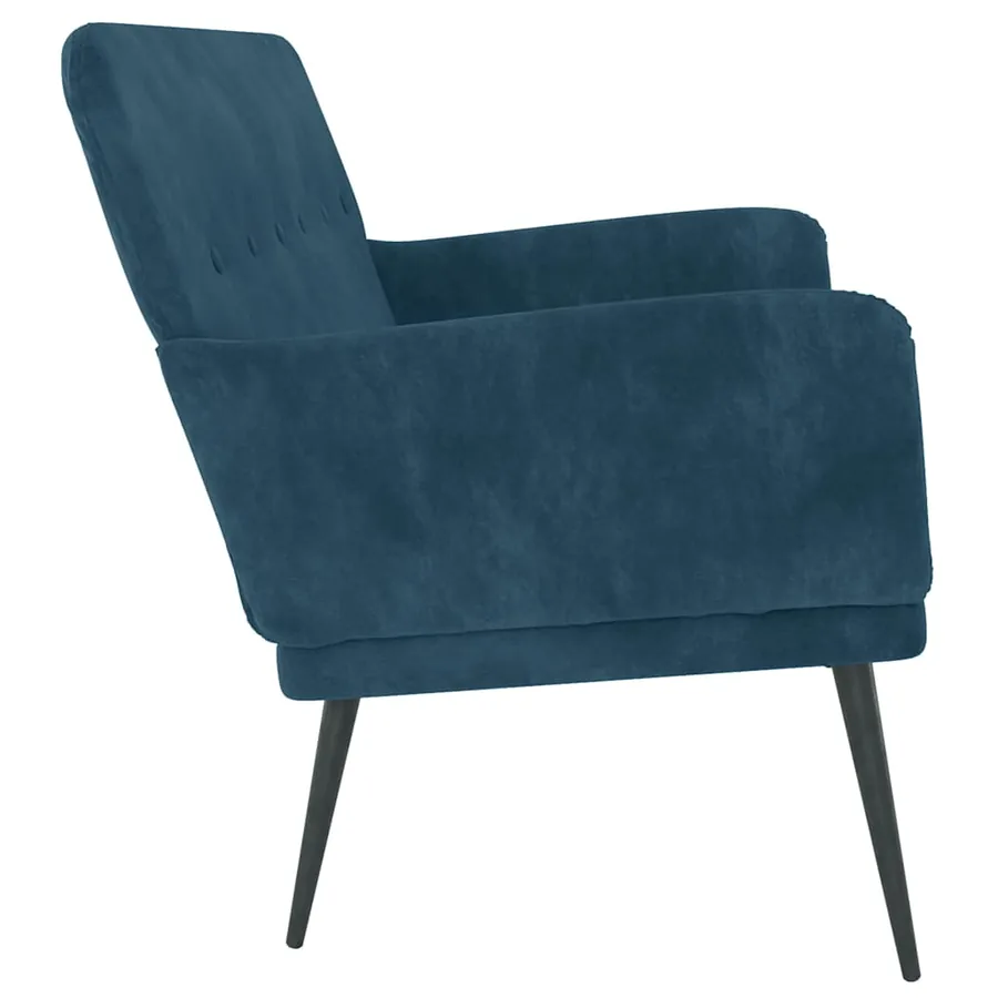 Banc Bleu 108x79x79 cm Velours - 4