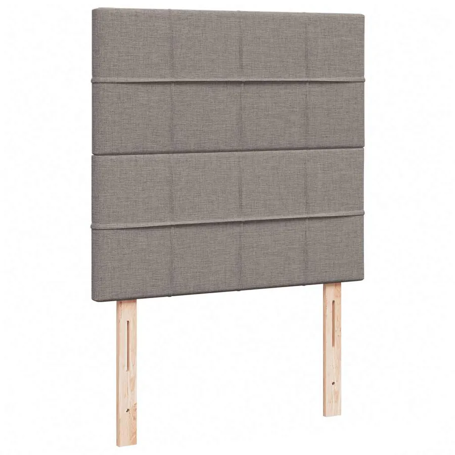 Cadre de lit ottoman avec matelas taupe 100x200 cm tissu - 9