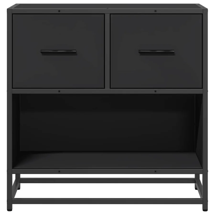 Table de chevet noir 60x31x60 cm bois d'ingénierie et métal - 5