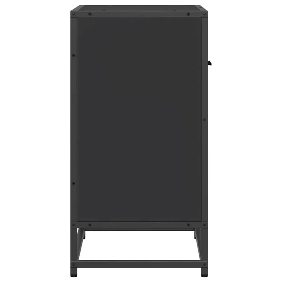 Table de chevet noir 60x31x60 cm bois d'ingénierie et métal - 6