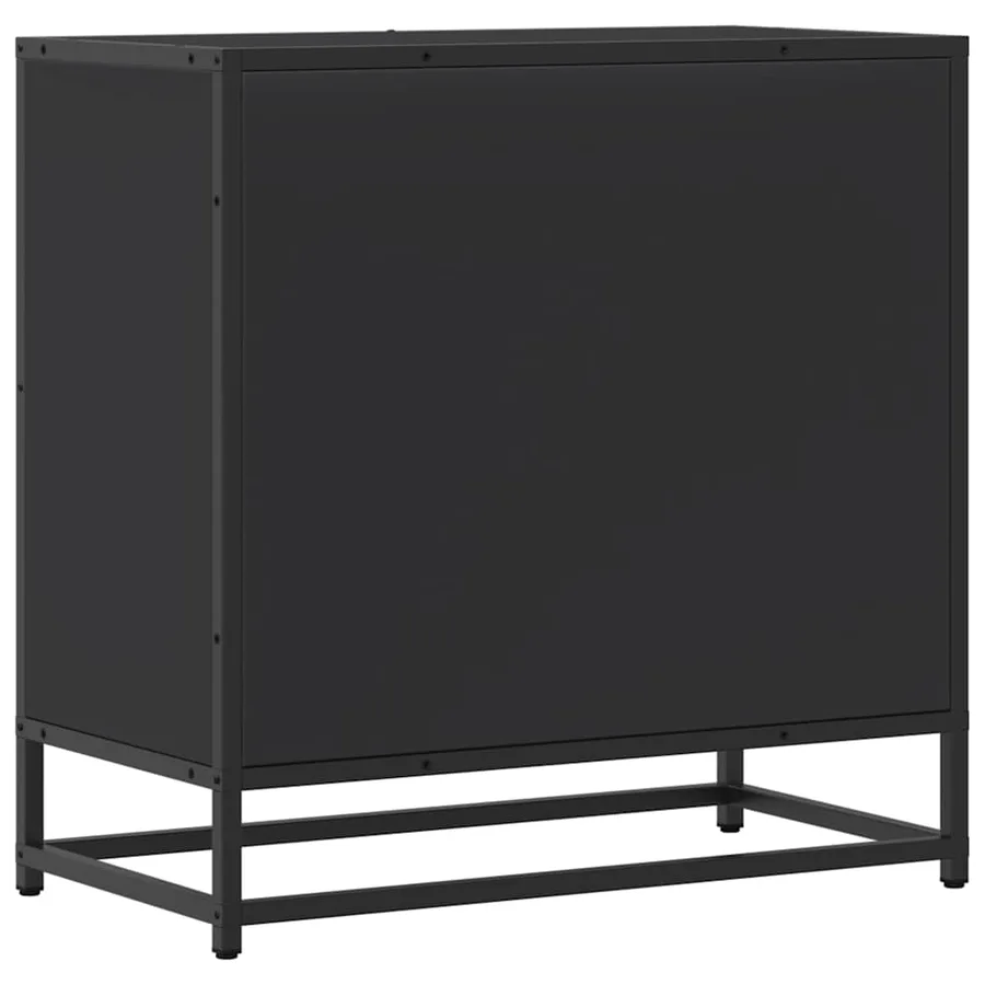 Table de chevet noir 60x31x60 cm bois d'ingénierie et métal - 7