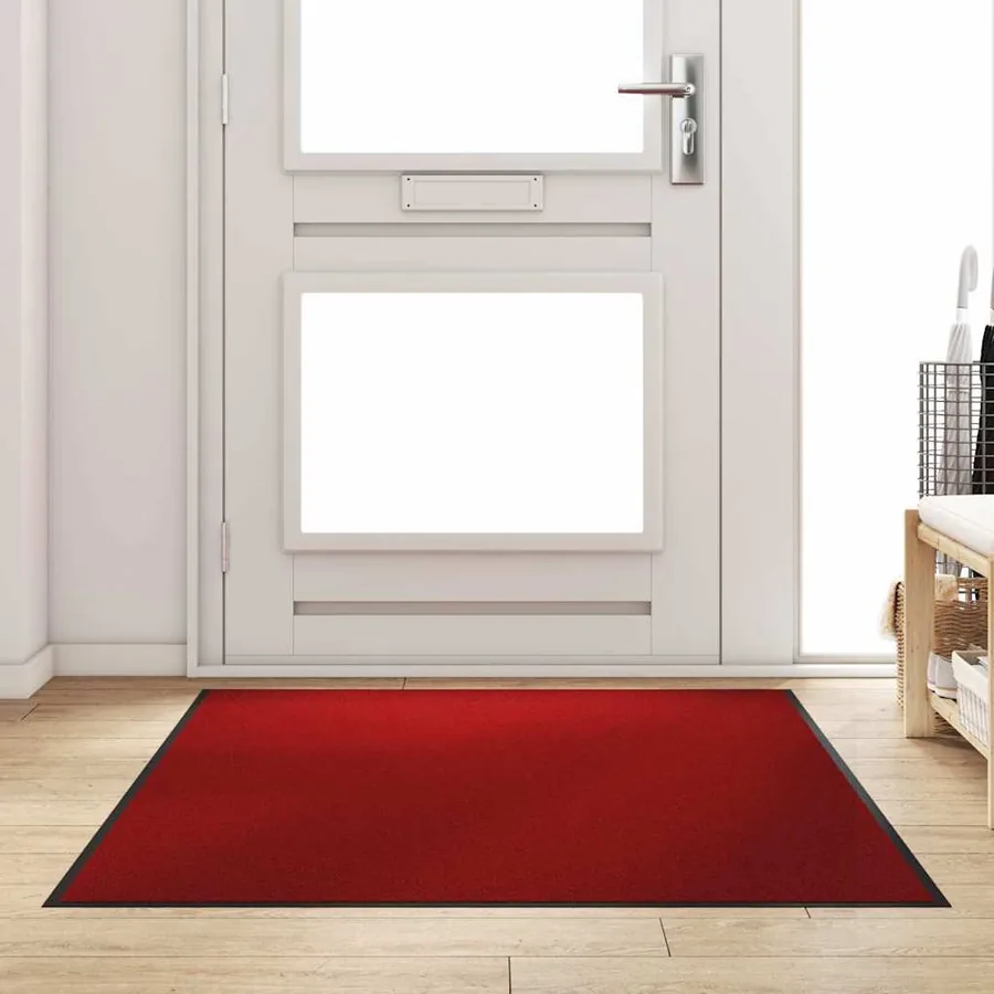 Tapis d'entrée Rouge et Noir 120 x 180 cm 100% Polyamide