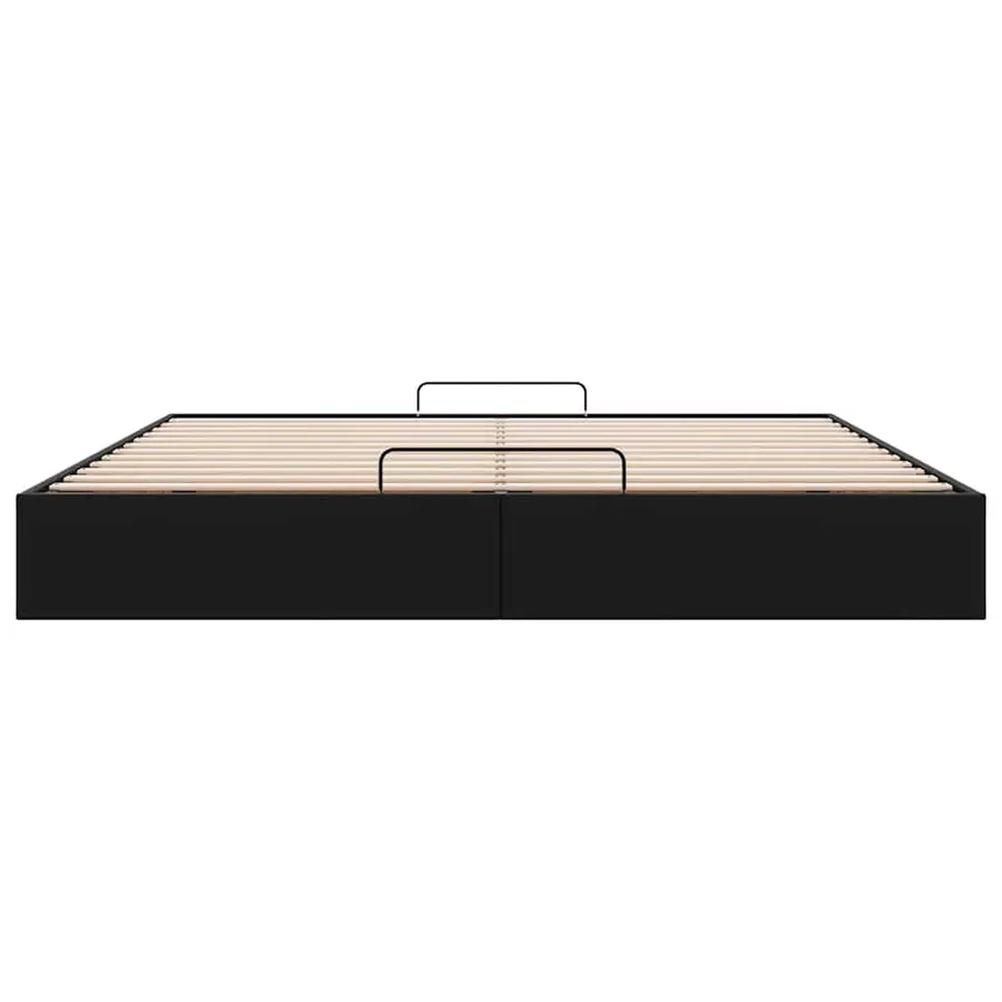 Cadre de lit ottoman sans matelas noir 180x200 cm similicuir - 7