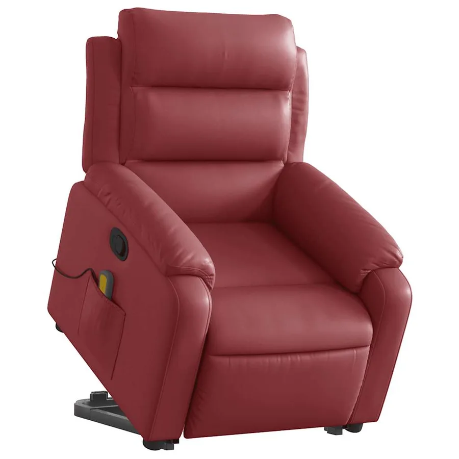 Fauteuil inclinable de massage Rouge bordeaux Similicuir - 3