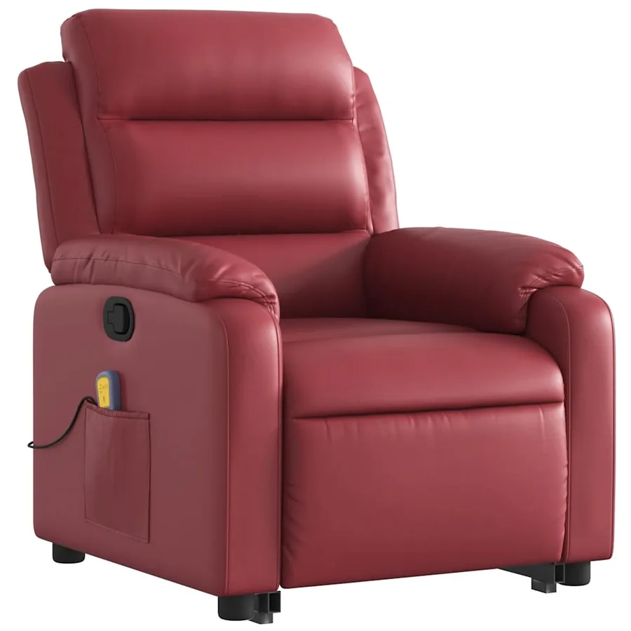 Fauteuil inclinable de massage Rouge bordeaux Similicuir - 4