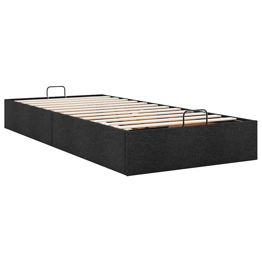 Cadre de lit ottoman sans matelas noir 80x200 cm tissu - 5