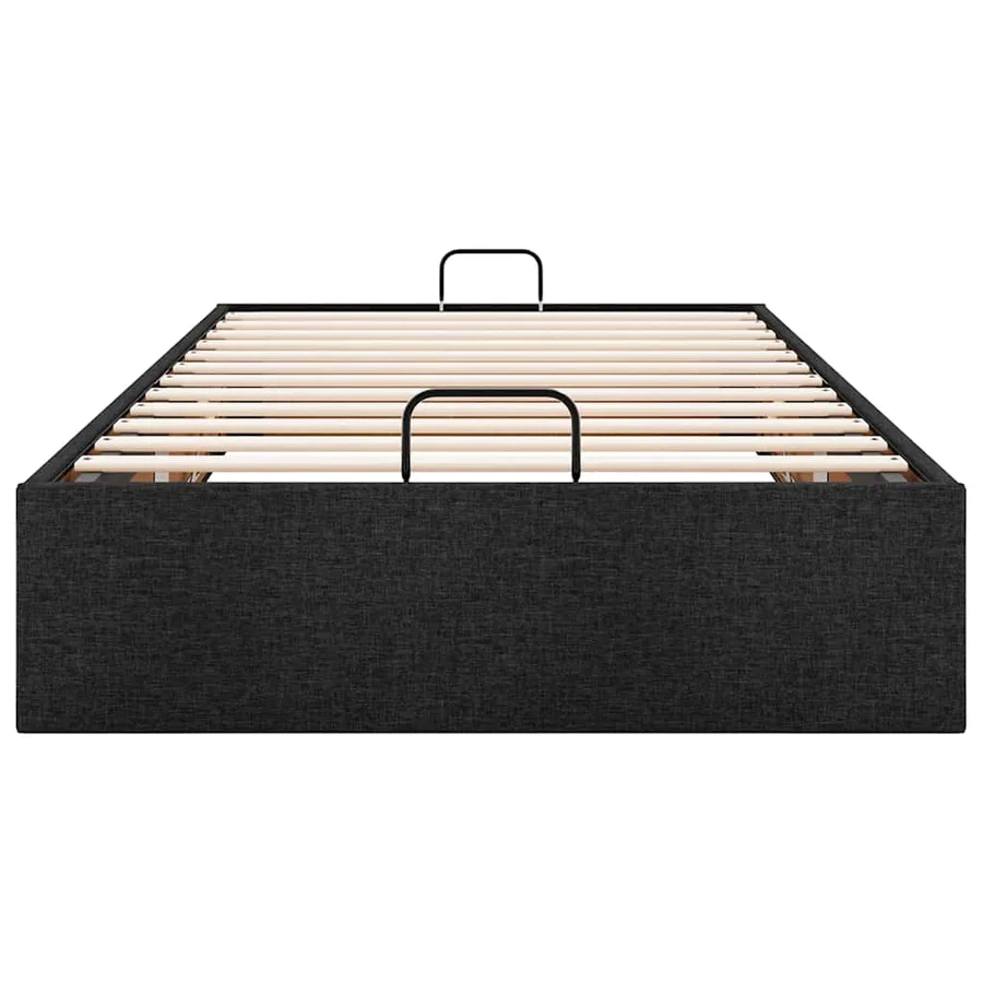 Cadre de lit ottoman sans matelas noir 80x200 cm tissu - 6