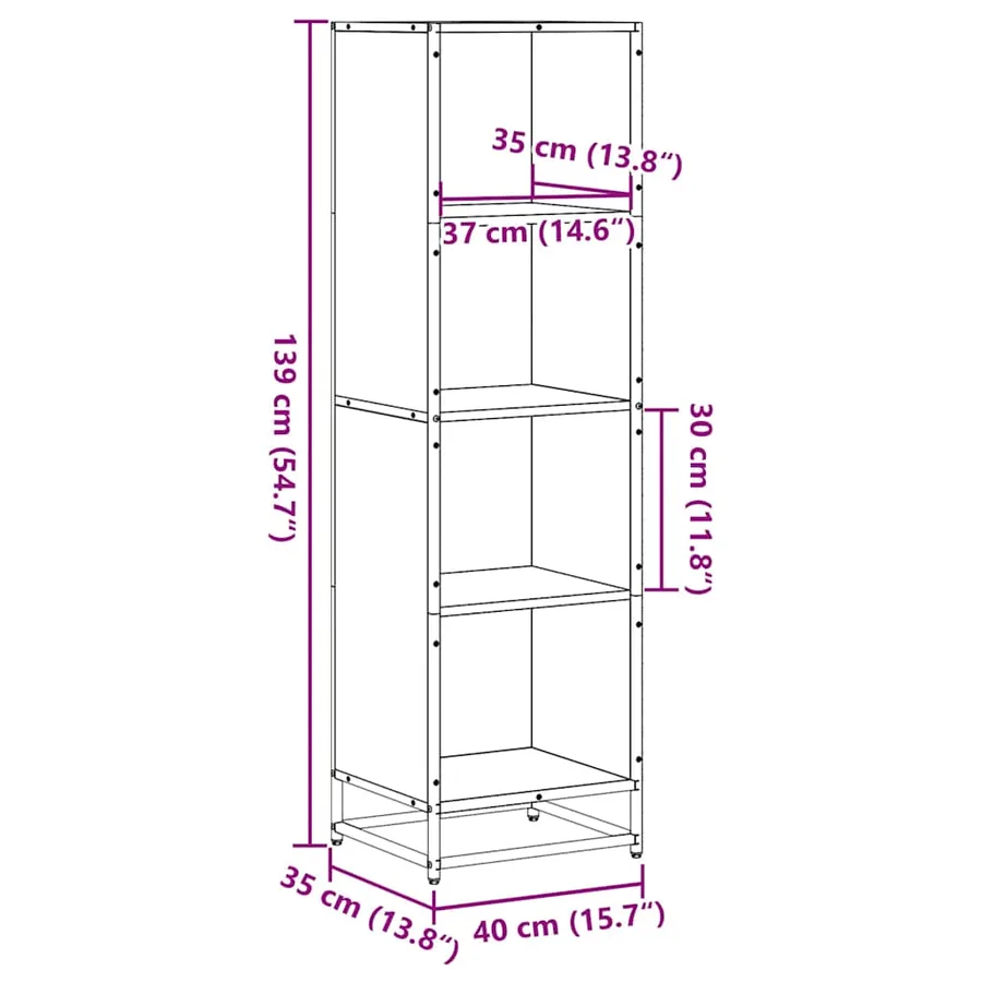 Bibliothèque chêne marron 40x35x139 cm bois d'ingénierie - 9