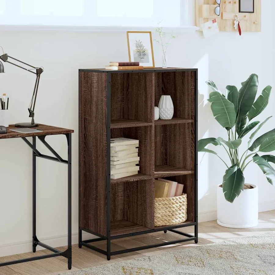 Bibliothèque chêne marron 65,5x33x107,5 cm bois d'ingénierie - 3