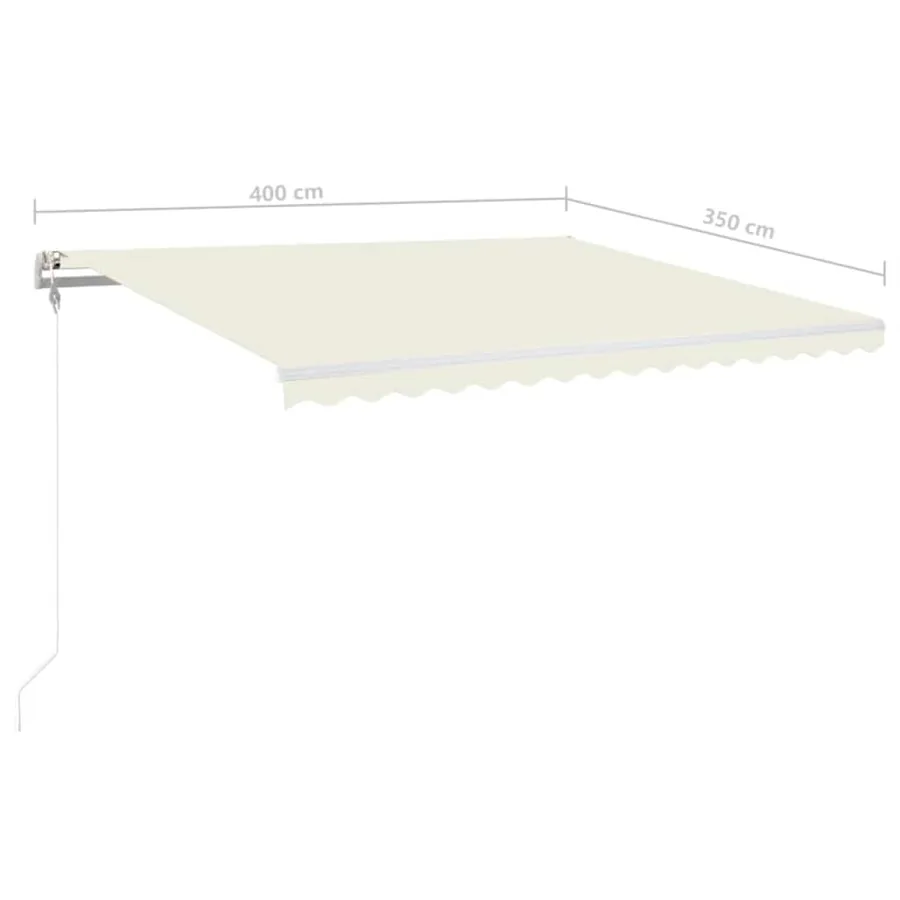 Auvent automatique avec capteur de vent et LED 400x350 cm Crème - 10