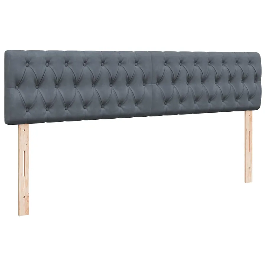 Cadre de lit ottoman avec matelas gris foncé 180x200cm velours - 9