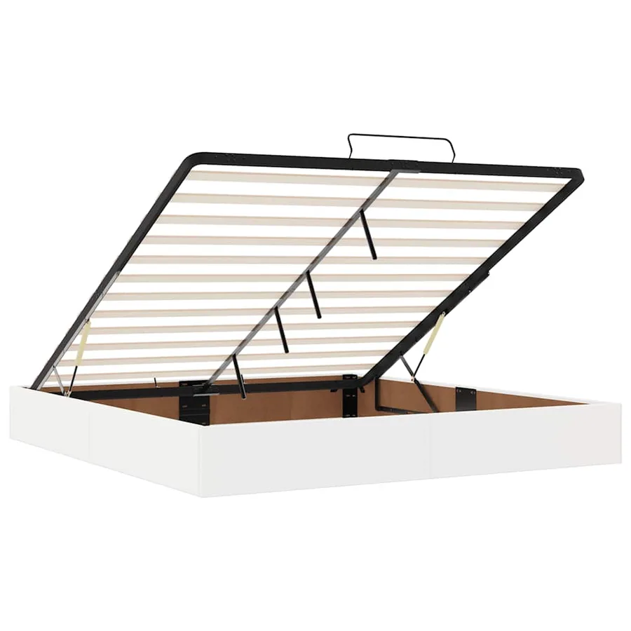 Cadre de lit ottoman avec matelas blanc 180x200 cm similicuir - 11