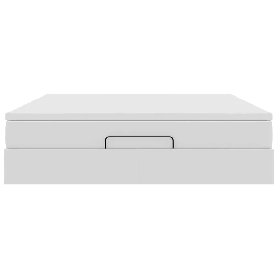Cadre de lit ottoman avec matelas blanc 180x200 cm similicuir - 7