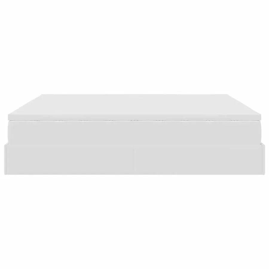 Cadre de lit ottoman avec matelas blanc 180x200 cm similicuir - 9