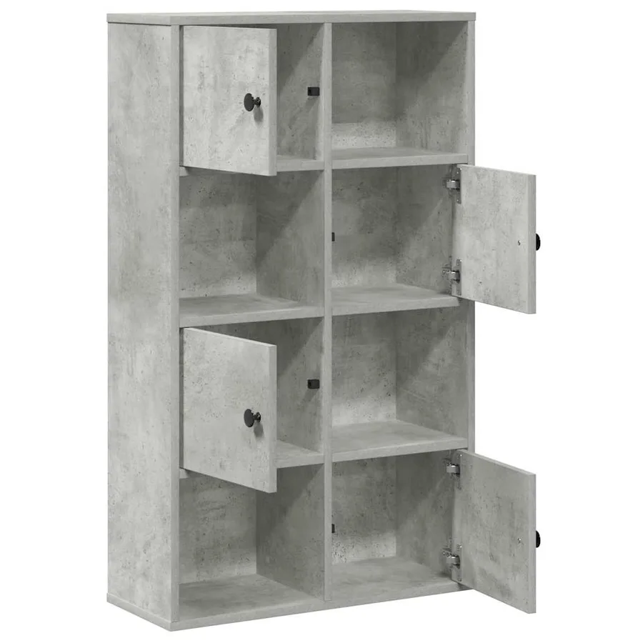 Bibliothèque gris béton 60x24x101,5 cm bois d'ingénierie - 5