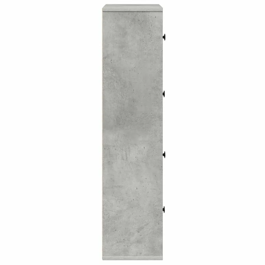 Bibliothèque gris béton 60x24x101,5 cm bois d'ingénierie - 6