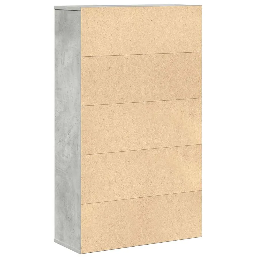 Bibliothèque gris béton 60x24x101,5 cm bois d'ingénierie - 7