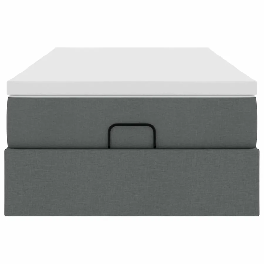 Cadre de lit ottoman avec matelas gris foncé 80x200 cm tissu - 7