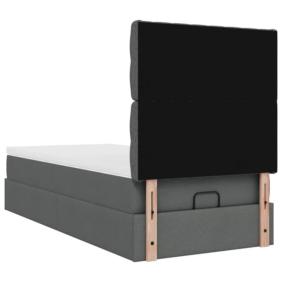 Lit ottoman avec matelas et LED Gris foncé 80x200cm tissu - 12