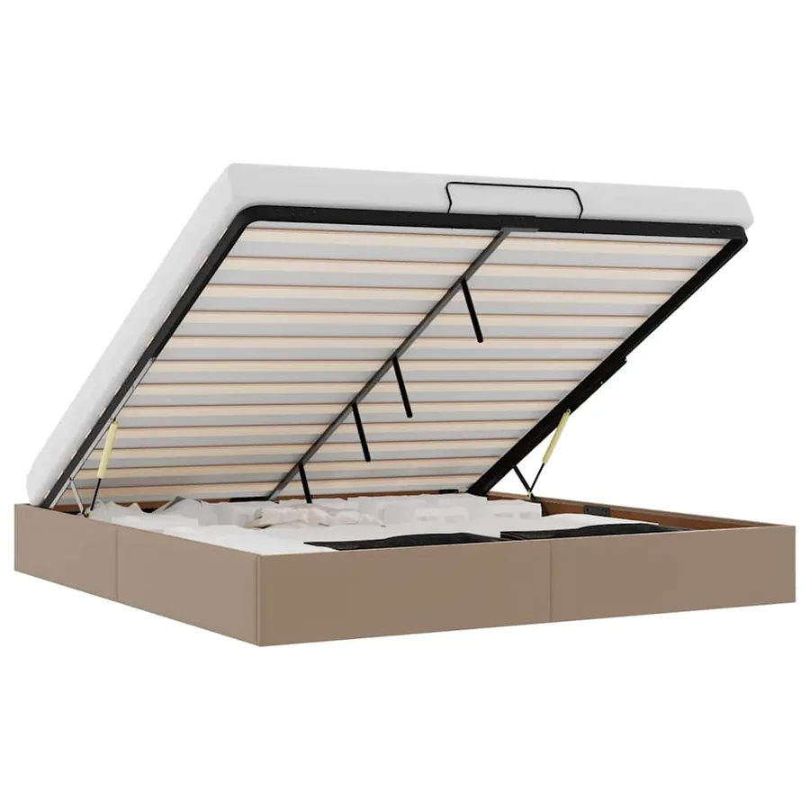 Cadre de lit ottoman sans matelas cappuccino 200x200 cm - 2