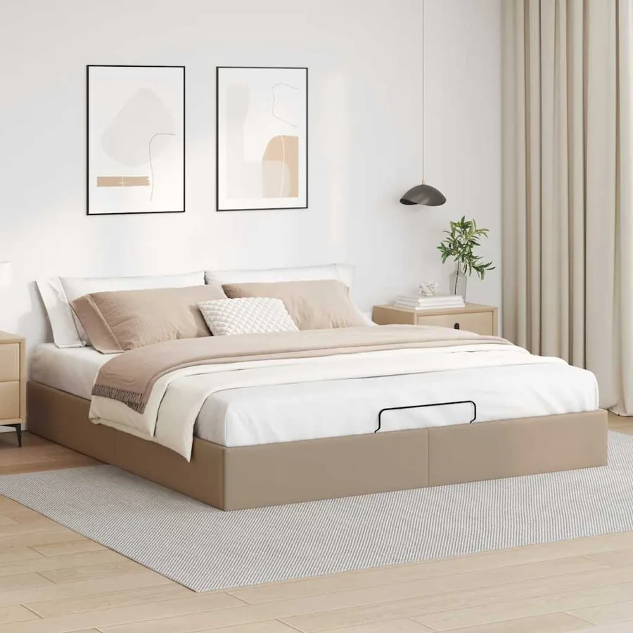 Cadre de lit ottoman sans matelas cappuccino 200x200 cm - 3