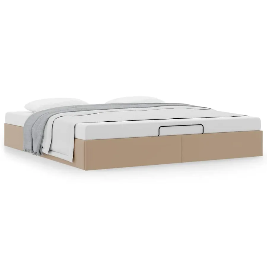 Cadre de lit ottoman sans matelas cappuccino 200x200 cm - 4
