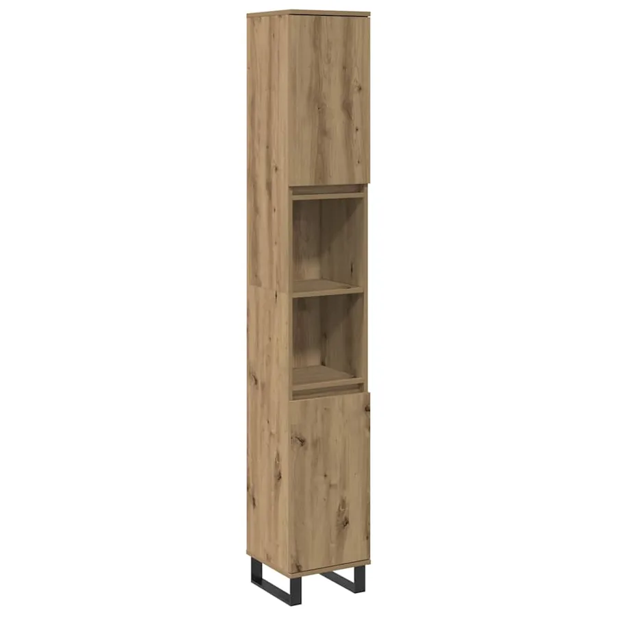 Armoire de salle de bain chêne artisanal 30x30x190 cm - 2