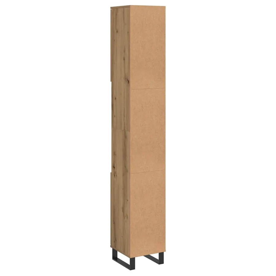 Armoire de salle de bain chêne artisanal 30x30x190 cm - 7