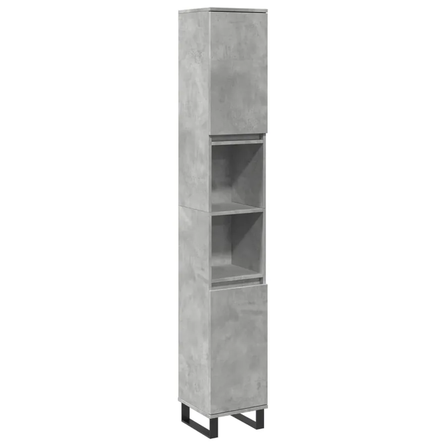 Armoire de salle de bain gris béton 30x30x190 cm - 2