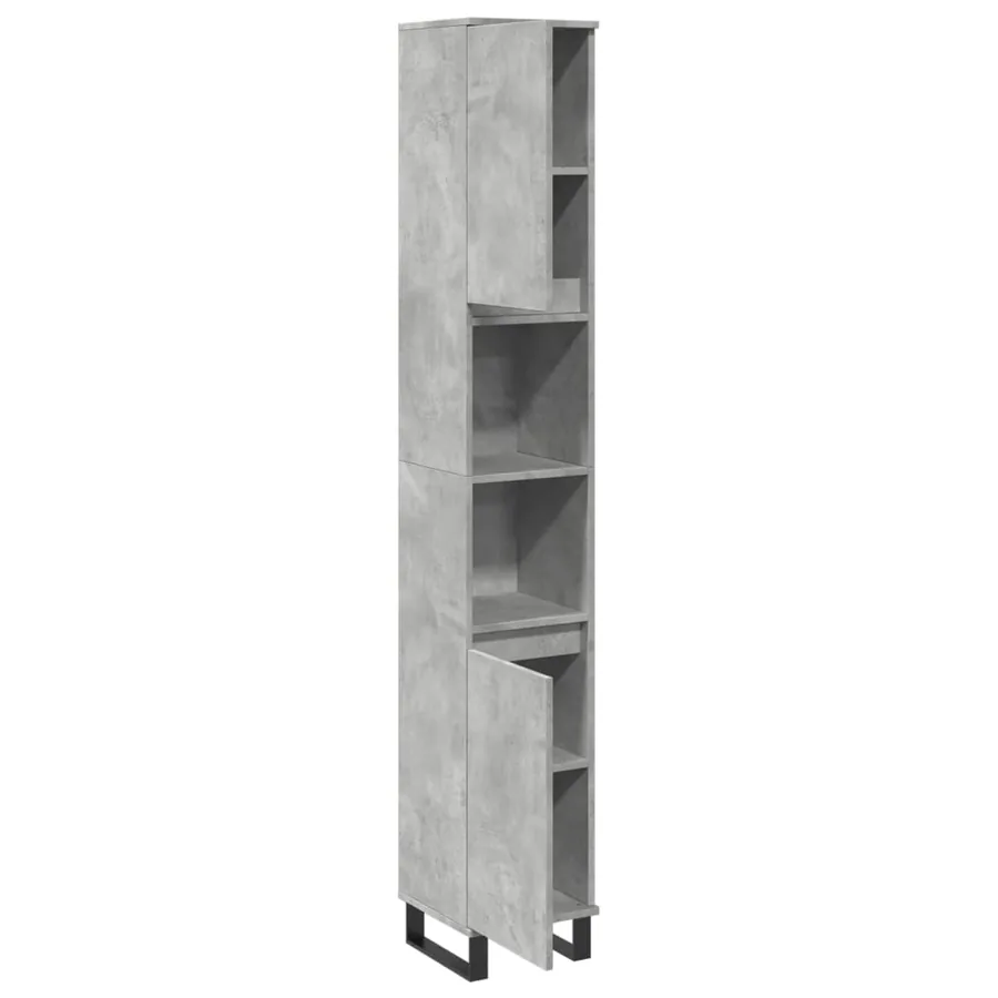 Armoire de salle de bain gris béton 30x30x190 cm - 7