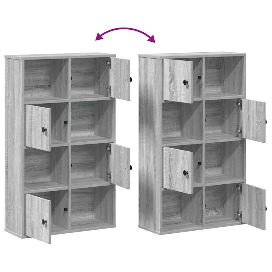 Bibliothèque sonoma gris 60x24x101,5 cm bois d'ingénierie - 8