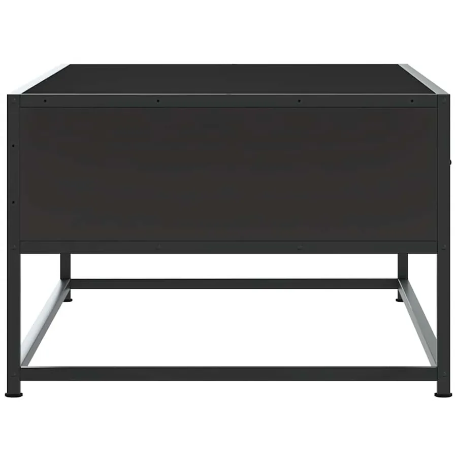 Table basse noir 100x50x35 cm bois d'ingénierie et métal - 6