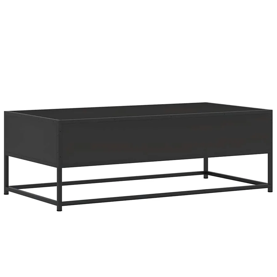 Table basse noir 100x50x35 cm bois d'ingénierie et métal - 7