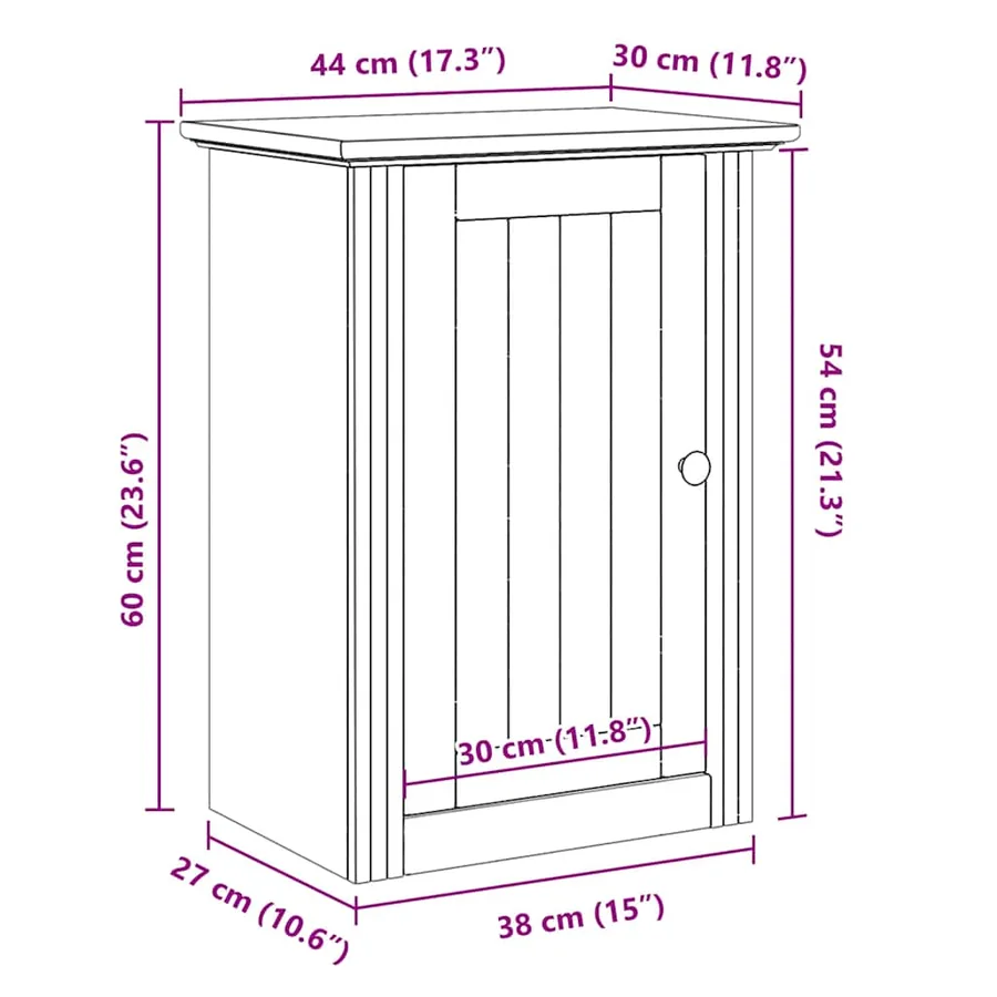 Armoire murale de salle de bain BODO gris 44x30x60 cm - 8