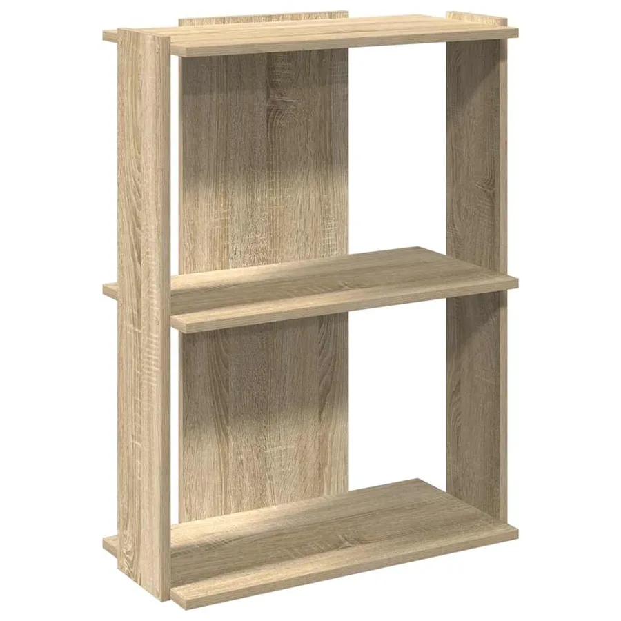 Bibliothèque à 3 niveaux chêne sonoma 60x30x80 cm - 2
