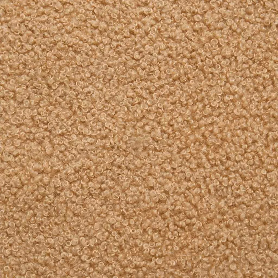 Chaise pivotante de bureau beige bouclé comme de la laine tissu - 12