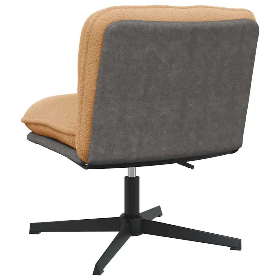 Chaise pivotante de bureau beige bouclé comme de la laine tissu - 6