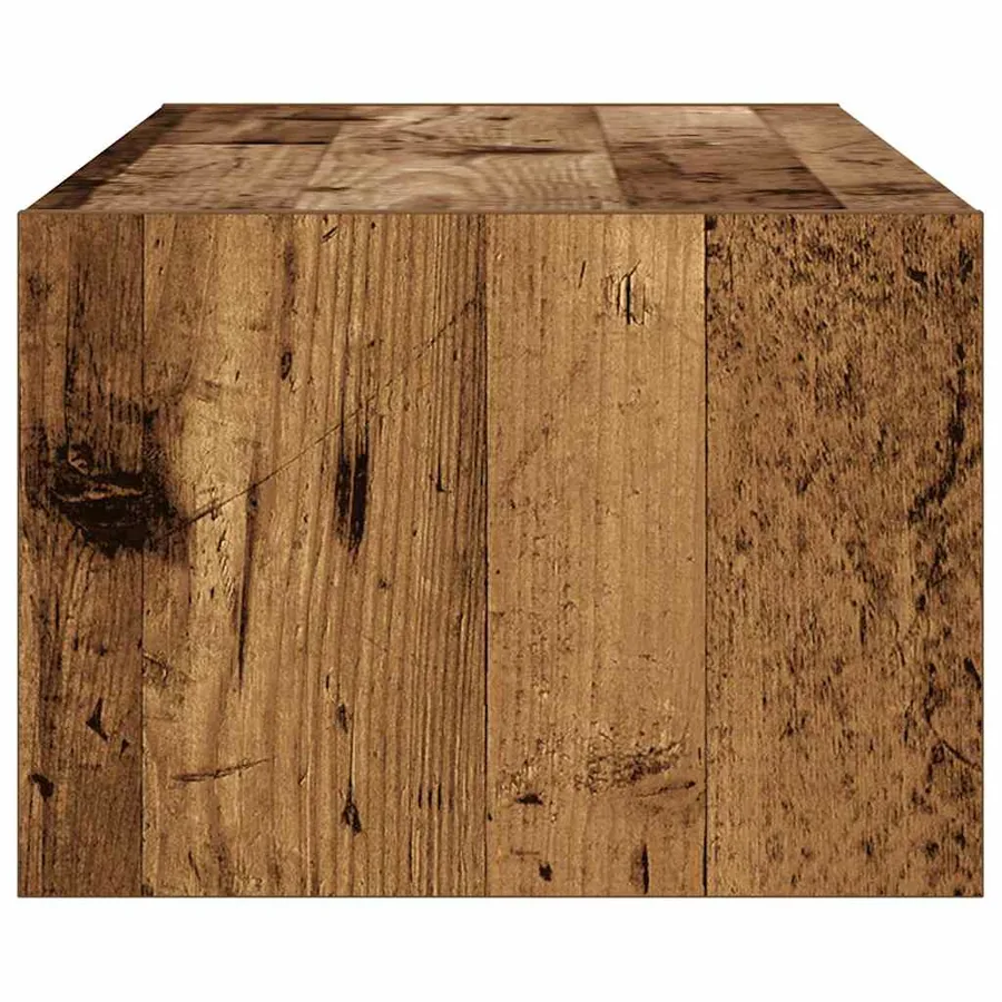 Meuble TV avec lumières LED vieux bois 100X35,5x25 cm - 8