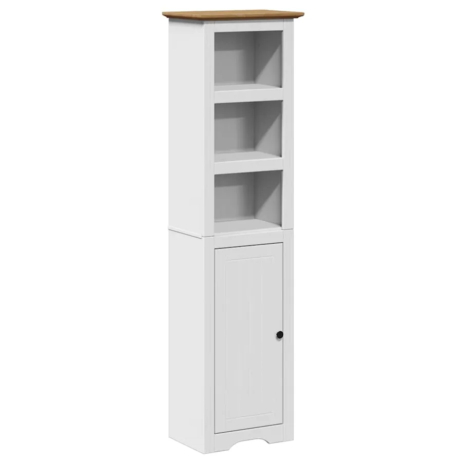 Armoire de salle de bain BODO blanc et marron 44x30x160 cm - 2