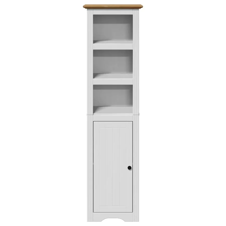 Armoire de salle de bain BODO blanc et marron 44x30x160 cm - 4